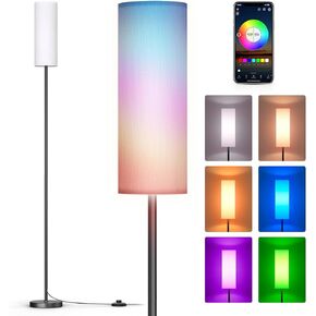 RGB Floor Lamp for Living Room, Smart Modern Floor Lamp with RGB LEDs Bulb,Standing Floor Lamp with App Control,Color Changing Standing Floor Lamp for Bedroom Living Room in Saudi Arabia