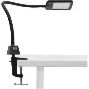 SD Studio Designs LED Flex Lamp for Office, Art, Sewing, or Crafts with USB Charging Base, Black