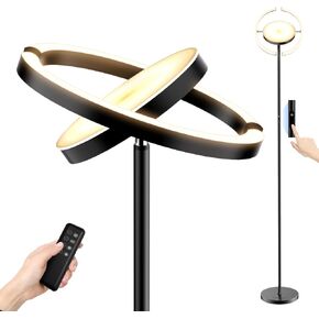 Saturn Ring Shaped LED Floor Lamp for Living Room, 30W 69.6" Tall Standing Lamp Stepless Dimmable 3000-6000K, Modern Rotatable Torchiere Lamps with Touch/Remote Control for Bedroom Office