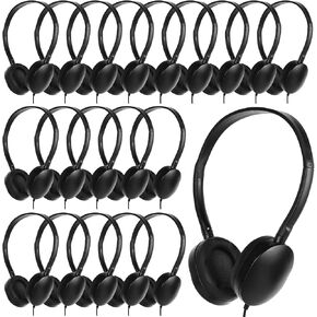 Kids Headphones Bulk 50 Pack for Classroom School Wholesale Earphones Class Set for Students Teens Children and Adult (Black Color)