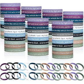 Estune 240 Pieces Bible Verses Bracelets Motivational Scripture Bracelets Bulk Religious Silicone Wristbands Quote Rubber Inspirational Wristbands Christian Gifts for Men Women Teens(Vintage Color)