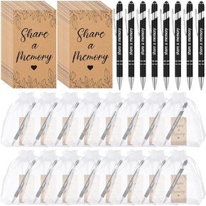 Yeaqee 150 Pcs Funeral Favor Thank You Set Funeral Favor for a Memorial Service 50 Ballpoint Pens 50 Poem Cards White Organza Bags Sympathy Condolence Bereavement Gift(White,Cardinal)