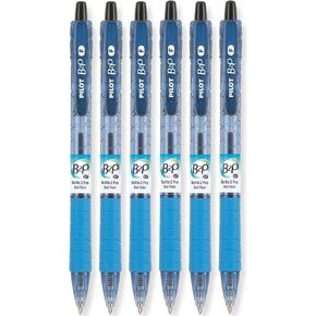 PILOT B2P - Bottle to Pen Refillable & Retractable Ball Point Pen Made From Recycled Bottles, Fine Point, Black Ink, 6 PACK