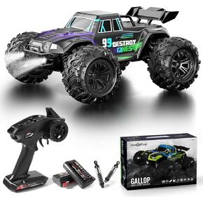 1:16 Scale Fast RC Cars, Max 35km/h Offroad RC Truck, High Speed Remote Control Car 4WD Jump RC Monster Truck with 2 * 1300MAH Batteries, All Terrain RC Truggy for Boys and Adults