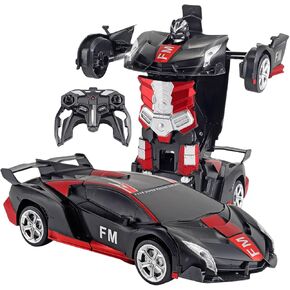 Remote Control Car Deformation Car, 1:18 Scale One Button Deformation to Robot, 2.4Ghz Remote Control 360° Rotation and One-Button Transform, Christmas Birthday Gifts for Boys Girls (Sapphire Blue)