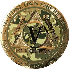5 Year AA Medallion Reflex Camo Gold Plated Camouflage Color Chip