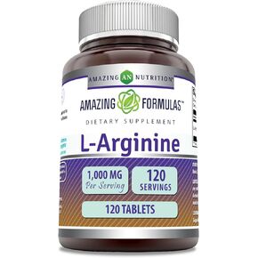 Amazing Formulas L-Arginine Supplement | 1000 Mg Per Serving | 360 Tablets | Amino Acid Supplement for Women & Men | Non-GMO | Gluten Free | Made in USA