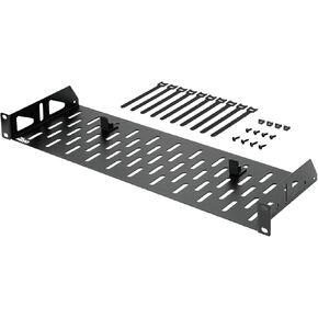 1U Rack Shelf,19 inch Rack Shelf 10 inch Depth,Rack Mount Shelf with Anti-Slip Stops,Server Rack Shelf and Network Shelf for 19 in Equipments, 110lbs Capacity of Vented 1U Shelf,Black,No Lip
