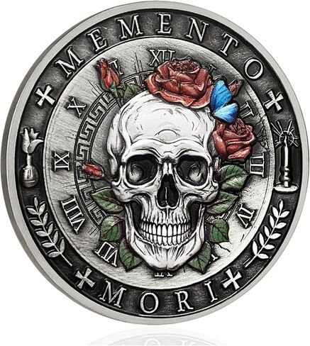 CHURYUML Memento Mori Coin 3D Skull Challenge Coins Inspirational Stoic Reminder Token for Daily Stoic Meditations Cool Stoicism Gifts Courage Worry Coins Motivational Presents in Saudi Arabia