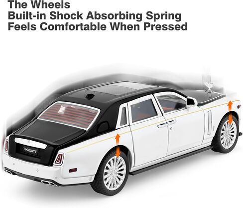 Toy Model Rolls Royce Phantom Car Toy for Boys, 1:22 Diecast Metal Model Pull Back Toy Car Phantom with Sound and Light, Gift Toys for Christmas Newyear Birthday in Saudi Arabia