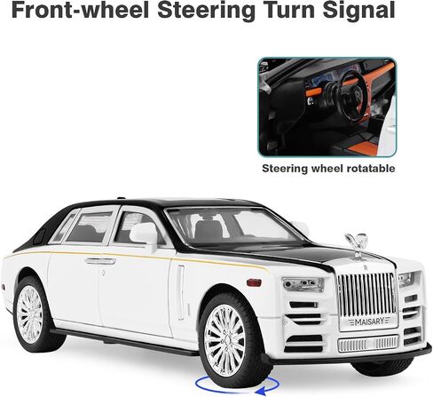 Toy Model Rolls Royce Phantom Car Toy for Boys, 1:22 Diecast Metal Model Pull Back Toy Car Phantom with Sound and Light, Gift Toys for Christmas Newyear Birthday in Saudi Arabia
