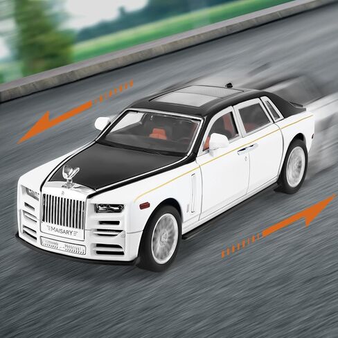 Toy Model Rolls Royce Phantom Car Toy for Boys, 1:22 Diecast Metal Model Pull Back Toy Car Phantom with Sound and Light, Gift Toys for Christmas Newyear Birthday in Saudi Arabia