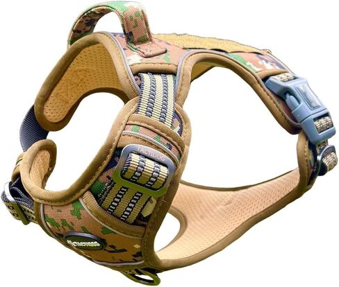 Tactical Dog Harness Heavy Duty No Pull Adjustable Reflective Molle K9 Military Training (Marine Camo, Extra Large) in Saudi Arabia