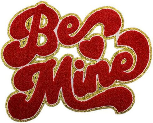 Chenille Embroidery Patch Iron on Applique Love Heart Letter Patch for DIY Clothing Sticker Jeans Bag Jackets Sewing Decorations (Style 2 (1pcs)) in Kuwait