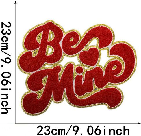 Chenille Embroidery Patch Iron on Applique Love Heart Letter Patch for DIY Clothing Sticker Jeans Bag Jackets Sewing Decorations (Style 2 (1pcs)) in Kuwait