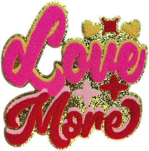 رقعة مطرزة من الشنيل حديد على رقعة حرف قلب الحب لتزيين الملابس بنفسك، ملصق جينز، حقيبة سترات، زينة الخياطة (النمط 2 (1 قطعة)) in Kuwait