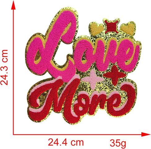 رقعة مطرزة من الشنيل حديد على رقعة حرف قلب الحب لتزيين الملابس بنفسك، ملصق جينز، حقيبة سترات، زينة الخياطة (النمط 2 (1 قطعة)) in Kuwait