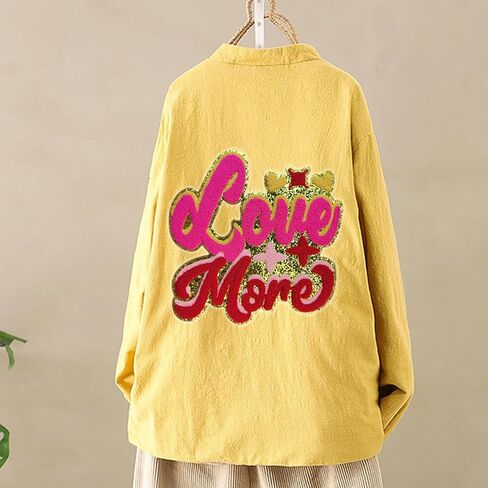 رقعة مطرزة من الشنيل حديد على رقعة حرف قلب الحب لتزيين الملابس بنفسك، ملصق جينز، حقيبة سترات، زينة الخياطة (النمط 2 (1 قطعة)) in Kuwait