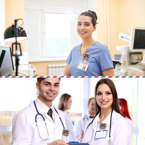 بكرة شارة عيد الميلاد قابلة للسحب، حامل شارة تعريف على شكل قوس عيد الميلاد المضحك، حامل شارة اسم الممرضة، مشبك شارة تمريض الأطفال للممرضة والطبيب والعامل الطبي وطالب التمريض in Kuwait