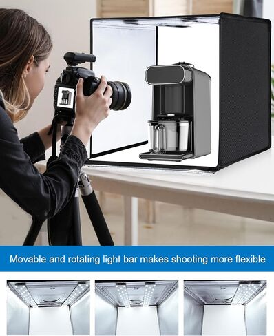 PULUZ Portable Light Box Photography, 16"x12"x16" Professional 3200-6500k Dimmable Photo Box with 320 LED Lights & 4 Color PVC Backdrops for Jewelry and Small Item Product Photography in Saudi Arabia