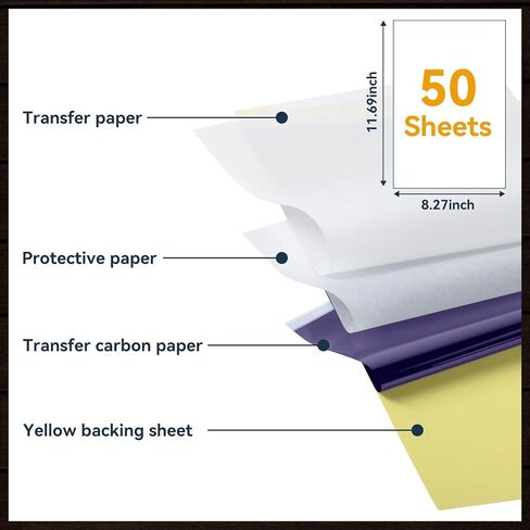 Phomemo Tattoo Transfer Paper - Thermal Stencil Paper 50 Sheets, 8.5"x11" A4 Size, Tattoo Stencil Printer Paper for Tattoo Transfer Kit Tattoo Supplies in Saudi Arabia
