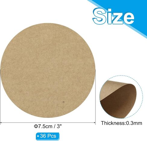 PATIKIL 4inch Circle Card Stock, 36Pcs Round Shape Cutouts Paper Thick Cardstock Coaster for DIY Craft Projects Classroom Bulletin Board Decor, White in Saudi Arabia