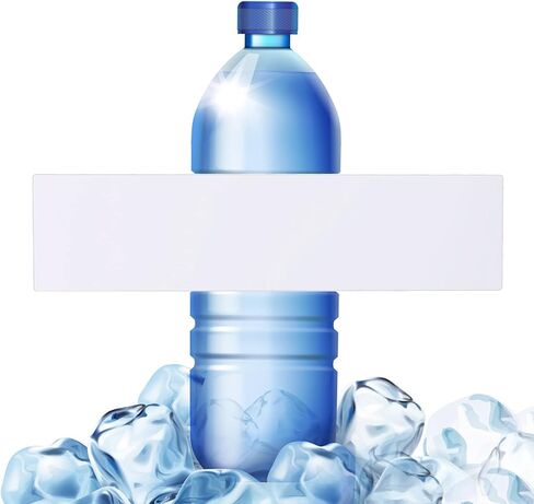 ملصقات زجاجات مياه Bleidruck مقاس 8.2 بوصة × 2 بوصة، ملصقات مقاومة للماء باللون الأبيض غير اللامع، 75 قطعة ملصقات مستطيلة ملفوفة فارغة قابلة للطباعة للطابعة النافثة للحبر in Kuwait