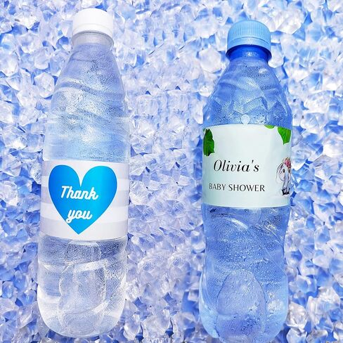 ملصقات زجاجات مياه Bleidruck مقاس 8.2 بوصة × 2 بوصة، ملصقات مقاومة للماء باللون الأبيض غير اللامع، 75 قطعة ملصقات مستطيلة ملفوفة فارغة قابلة للطباعة للطابعة النافثة للحبر in Kuwait