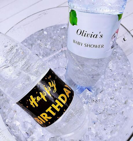 ملصقات زجاجات مياه Bleidruck مقاس 8.2 بوصة × 2 بوصة، ملصقات مقاومة للماء باللون الأبيض غير اللامع، 75 قطعة ملصقات مستطيلة ملفوفة فارغة قابلة للطباعة للطابعة النافثة للحبر in Kuwait