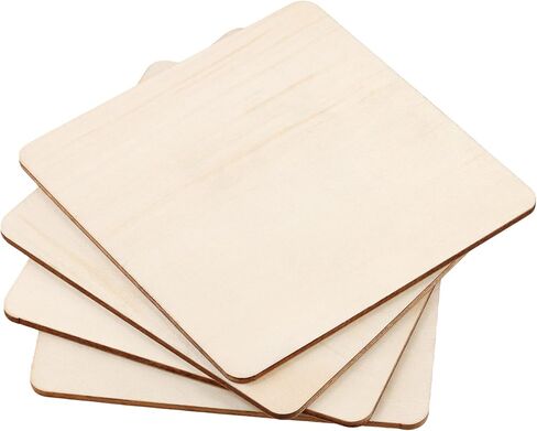 ZOENHOU 60 قطعة 6 × 6 بوصة فراغات خشب الزيزفون غير المكتملة، قطع خشبية مربعة، مربعات خشبية غير مكتملة لمشاريع الحرف اليدوية، تزيين نماذج الحرف اليدوية in Kuwait