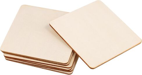 ZOENHOU 60 قطعة 6 × 6 بوصة فراغات خشب الزيزفون غير المكتملة، قطع خشبية مربعة، مربعات خشبية غير مكتملة لمشاريع الحرف اليدوية، تزيين نماذج الحرف اليدوية in Kuwait