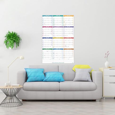 تقويم حائط سنوي 2025 - تقويم سنوي كبير 2025، يناير 2025 - ديسمبر 2025، 25.2 بوصة × 38.2 بوصة (مفتوح)، تقويم 2025 12 شهرًا، تقويم حائط سنوي 2025 مع قوائم المهام والملاحظات والملصقات، كل ذلك في صفحة واحدة in Kuwait