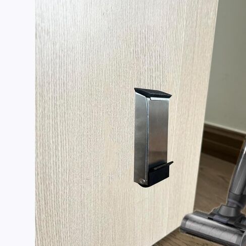 Stainless Steel Door Stopper, Kickdown Door Stop, No Drilling Door Holder with Adhesive Sticker for Bottom of Door, Easy Pedal Kick Down Door Stoppers - Black in Kuwait