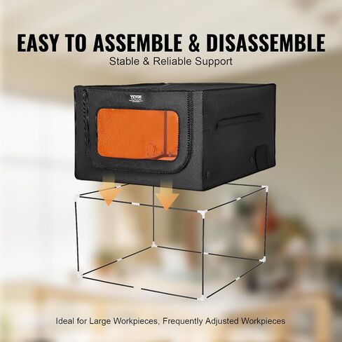 VEVOR Laser Engraver Enclosure 31.5 x 31.5 x 19.6, Dual-Direction Viewing, Flame Retardant and Fireproof Cover, with Exhaust Fan and Pipe, Insulates Smoke, Noise and Eye Protection, Black in Saudi Arabia