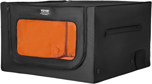 VEVOR Laser Engraver Enclosure 31.5 x 31.5 x 19.6, Dual-Direction Viewing, Flame Retardant and Fireproof Cover, with Exhaust Fan and Pipe, Insulates Smoke, Noise and Eye Protection, Black in Saudi Arabia