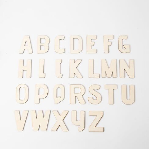 3 Inch 240 Pieces Wood Unfinished Letters Unpainted Wooden Surface Alphabet Letters for Hobby DIY Crafts (3IN) in Kuwait