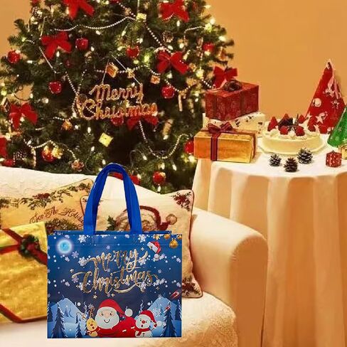 UNCOJOY 16PCS Christmas Gift Bags Christmas Treat Bags with Handle Reusable Christmas Bag in Saudi Arabia