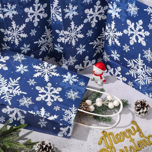 AnyDesign 24Pcs Christmas Paper Gift Bags Blue Snowflake Party Favor Bags with Handles Decorative Goodie Candy Treat Bags for Xmas Winter Party Supplies in Saudi Arabia