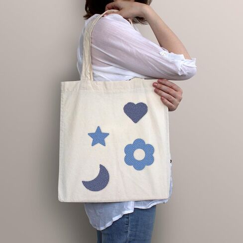 WLLHYF بقع حديدية لإصلاح الملابس 12 قطعة مستطيلة كبيرة بلون الدينيم لإصلاح الجينز والملابس in Kuwait