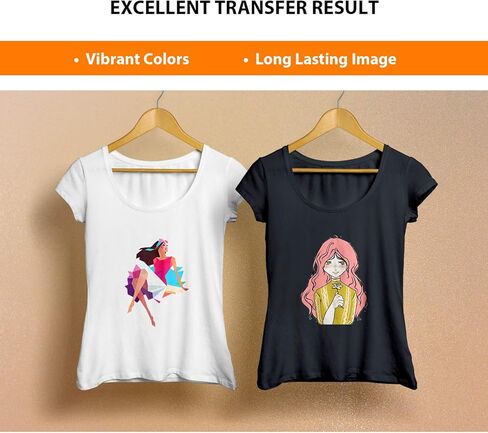 ورق نقل حراري قابل للطباعة للطابعات النافثة للحبر، عبوة مختلطة 20 ورقة - ورق نقل قابل للكي من القماش الخفيف والداكنة للقمصان التي تصنعها بنفسك، مقاس 8.5 × 11 بوصة in Kuwait