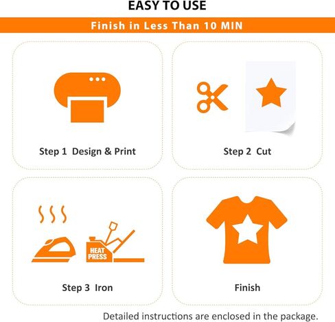 ورق نقل حراري قابل للطباعة للطابعات النافثة للحبر، عبوة مختلطة 20 ورقة - ورق نقل قابل للكي من القماش الخفيف والداكنة للقمصان التي تصنعها بنفسك، مقاس 8.5 × 11 بوصة in Kuwait