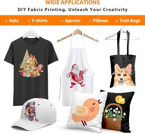 ورق نقل حراري قابل للطباعة للطابعات النافثة للحبر، عبوة مختلطة 20 ورقة - ورق نقل قابل للكي من القماش الخفيف والداكنة للقمصان التي تصنعها بنفسك، مقاس 8.5 × 11 بوصة in Kuwait