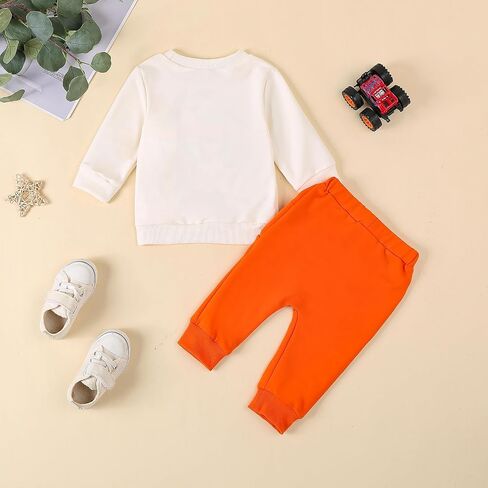 Toddler Boys Fall Outfits Farm Truck Letter Print Long Sleeve Crew Neck Sweatshirts Pocket Pants 2Pcs Clothes Set in Saudi Arabia