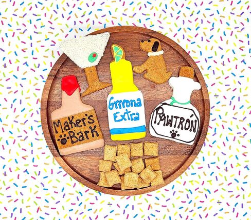 Dog Treat Gift Box | Human Grade, Handmade, and Decorated Dog Cookies | Gifts for Medium & Large Dogs | No Artificial Preservatives | Made in The USA (Tipsy Mutt) in Saudi Arabia