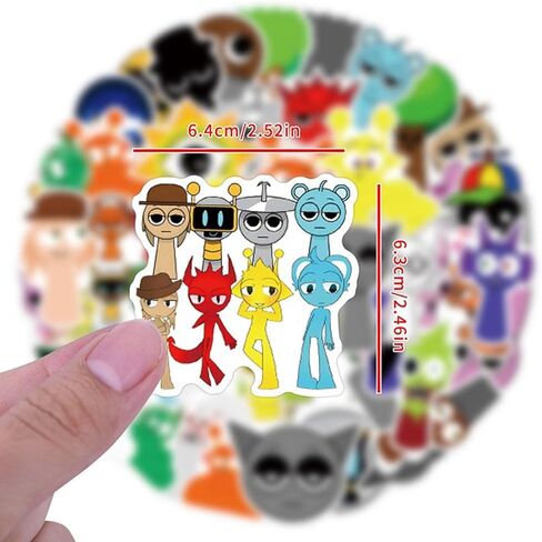 57 قطعة من ملصقات Sprunki للأطفال، ملصقات وجه Sprunki للأولاد والبنات، ملصقات Sprunki لزجاجات المياه وأجهزة الكمبيوتر المحمولة والهواتف وحقيبة الجيتار (57 قطعة) in Kuwait