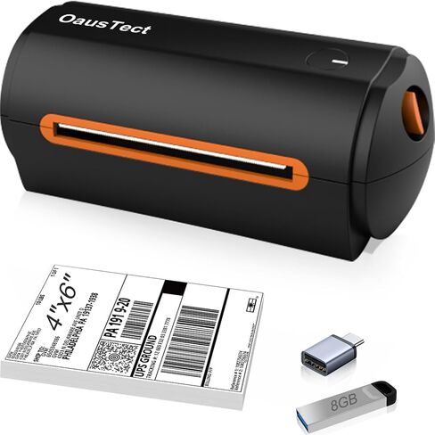 طابعة ملصقات OausTect USB، طابعة ملصقات حرارية بعرض 1.57 بوصة - 4.3 بوصة لملصق الشحن، ملصقات الباركود، الإيصالات، الملصقات، طابعة ملصقات سطح المكتب عالية السرعة 150 مم/ثانية متوافقة مع Windows، MAC in Kuwait
