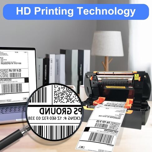 طابعة ملصقات OausTect USB، طابعة ملصقات حرارية بعرض 1.57 بوصة - 4.3 بوصة لملصق الشحن، ملصقات الباركود، الإيصالات، الملصقات، طابعة ملصقات سطح المكتب عالية السرعة 150 مم/ثانية متوافقة مع Windows، MAC in Kuwait