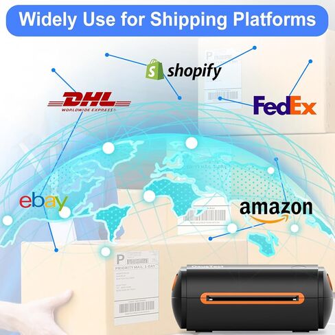 طابعة ملصقات OausTect USB، طابعة ملصقات حرارية بعرض 1.57 بوصة - 4.3 بوصة لملصق الشحن، ملصقات الباركود، الإيصالات، الملصقات، طابعة ملصقات سطح المكتب عالية السرعة 150 مم/ثانية متوافقة مع Windows، MAC in Kuwait