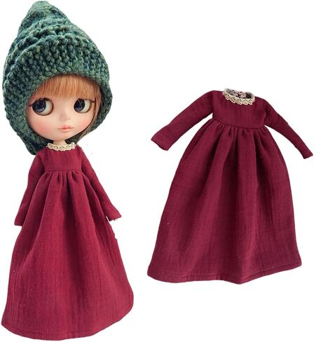 Doll Clothing Extra Long Robe for Blyth,Ob24,Licca,Azone BJD Doll Clothes Toys Accessories Gifts (Off-White) (Only Clothes) in Kuwait