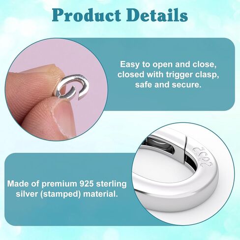 925 Sterling Silver Lobster Clasp, Oval Necklace Shortener Spring Ring Connector Clasp, Necklace Enhancer Shortener, Carabiner Snap Clip Lock for Women in Saudi Arabia